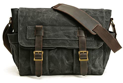 LVUNZJCA Brusttasche für Herren Herrenbeutel Retro Herren Umhängetaschen Messenger -Tasche Umhängetasche für Herren(Black)
