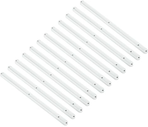 sourcing map Schubladenschienen, 12 Stück, 300 mm, Kunststoff-Schubladenschienen, seitlich montierte, gerillte Führungsschienen für Schrankschubladen, Nachttische, Kleiderschrank, Kommoden (weiß)