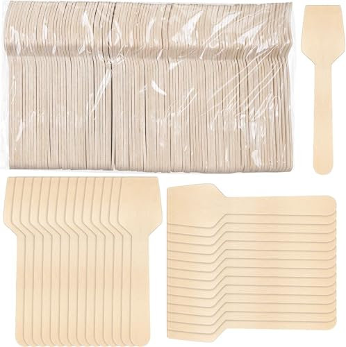 1000 Pack Disposable Wooden Spoons, Wood Ice Cream Spoons Mini Tasting Spoons Compostable Spoon Sampling Spoons for Jelly Pudding Yogurt Dessert Cake, 3.74 inch