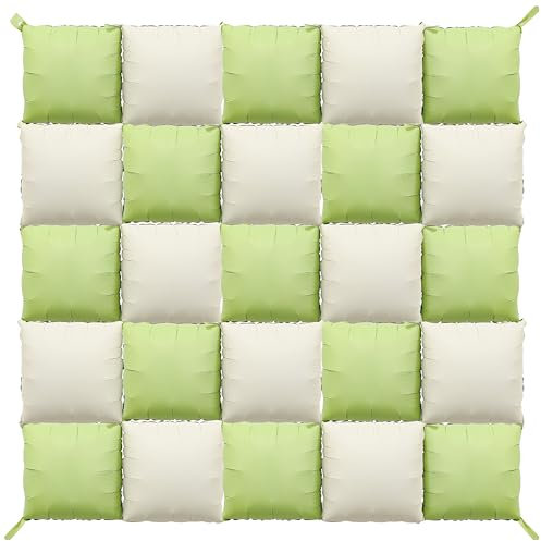 25PCS Matte Green Cream White Square Foil Balloons Wall Backdrop Double Sided Green Apricot Balloon Tunnel Arch Garland Kit For Birthday Bridal Anniversary Baby Shower Party Decorations
