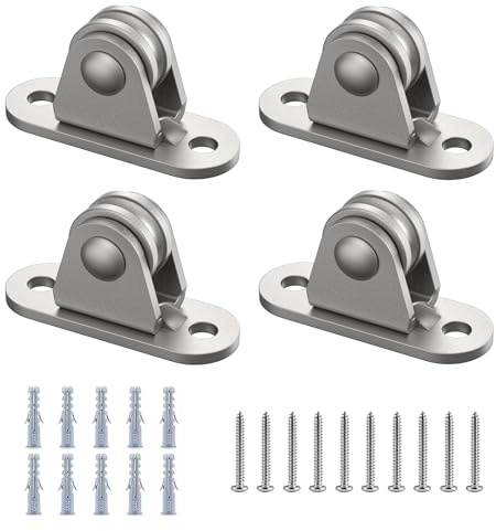 fshihine Umlenkrollen Edelstahl 304, 4 Stück Umlenkrolle Seilrolle mit Kugellager, Umlenkrollen für Seile, Sonnensegel, Wellen, Sonnenschutz, Baldachin, Abdeckhaube, DIY Kits