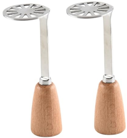 CONGARTENO 2pcs Potato Masher Manual Stainless Steel Kitchen Tools Potato Crusher Handle for Vegetables Mash