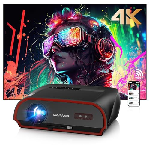 LED Beamer 4K 1580ANSI Tageslicht Tauglich HDR, Smart Beamer Android TV WLAN Bluetooth5.2 WIFI6, mit Trapezkorrektur Zoom Deckenmontage, Heimkino Gaming Projektor Daylight Projector 4K