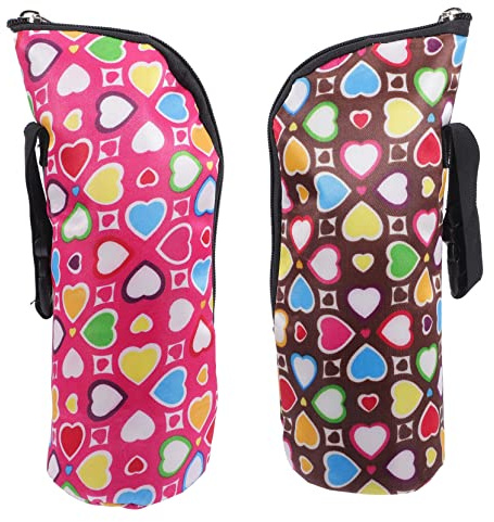 Toyvian 2stücke Isoliertasche Babyflasche Mit Reißverschluss Wärmetasche Für Milchflaschen Praktische Tragetasche Mit Griff Für Unterwegs Langlebig Und Kinderwagenbefestigbar