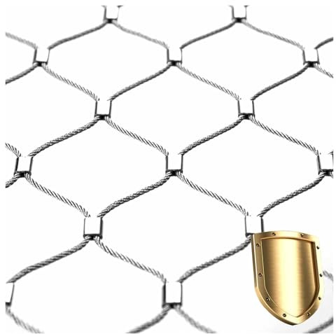VXHCS Malla de Cuerda Flexible de Acero Inoxidable, Red Anticaída de Gran Altitud, 10cm/2mm Red Duradera para Cercado de Ciervos Malla Decorativa(0.6x1m)