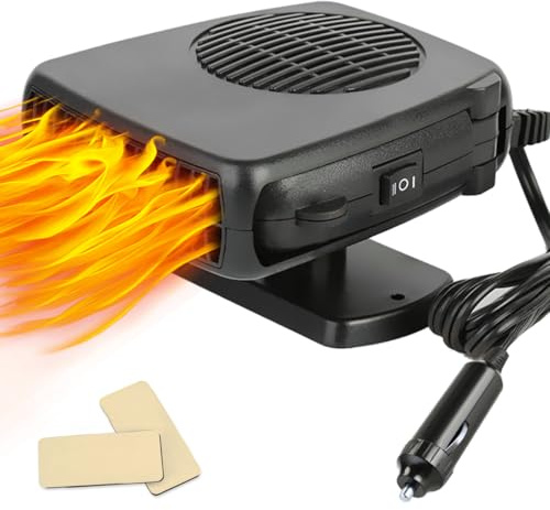 Car Heater 12V- 150W Portable Auto Heater Car Defroster With Plug-in Cigarrete Lighter, 2-in-1 Heating/Cooling Windscreen Heater Fan