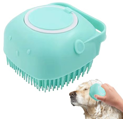 Hundeshampoo Bürste | Haustier Bad Bürste mit Seifenspender | Massagebürste Reinigungsutensil für Welpen Kätzchen - Innendusche Wanne Zuhause