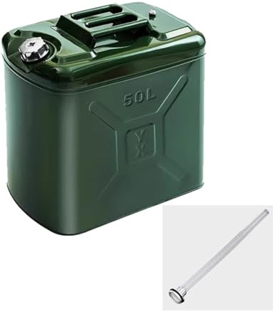 CSPJPIZIYB Verdickter Benzinkanister, Metallbehälter mit Mehreren Kapazitäten, Benzinfass, Dieselfass, für Autos, Lastwagen, Motorräder, Outdoor-Ausrüstung(50L/13.2Gla)