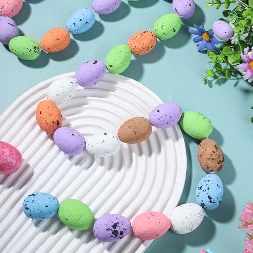 Skeadex Osterdeko Ostereier Girlande, Ostereier Ostergirlande Frühlingsgirlande Künstliche Girlande Ostern Deko Eiergirlande Frühlingsdeko Osterkranz Haustür für Innen Außen Party Deko (2m)