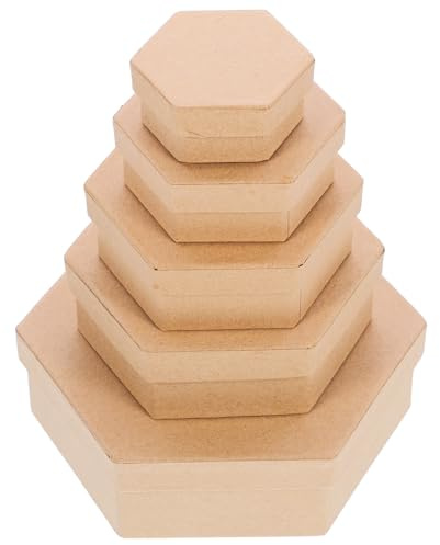 Sechseckige Kraftpapierboxen 1 Satz, Geschenkbox für Geschenke | Geschenkboxen aus Karton mit Deckel, Verpackungskarton für Verschiedene Anlässe, Halloween Party