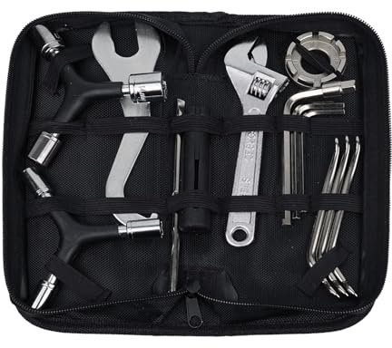 WELDTITE 14-in-1 Tool Kit, Durable Steel Bike Repair Tools | 18 Functions, Adjustable Wrench, Hex Keys, Soft Fabric Case, Travel Friendly