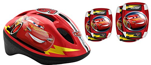 Stamp Kinder Stamp - hjelm albule knæpuder biler Helm mit Elbogen und Knie Schuetz, RED, Helm 52-56 CM EU