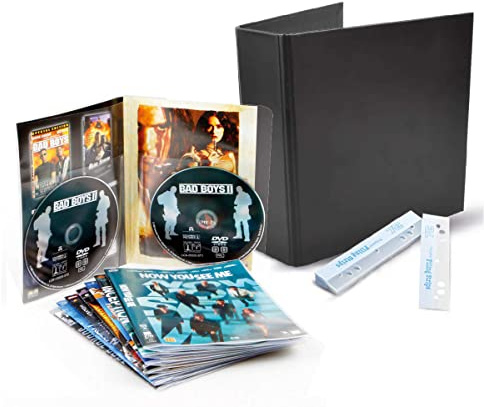 3L DVD Aufbewahrung - Kombipack mit 50 doppelte DVD Hüllen & 2 DVD Ordner & 50 Strips - Praktische Archivierung - 10266 | DVD Aufbewahrungs-Set, zum Organisieren, Schützen und Präsentieren von Dokumenten im professionellen Einsatz