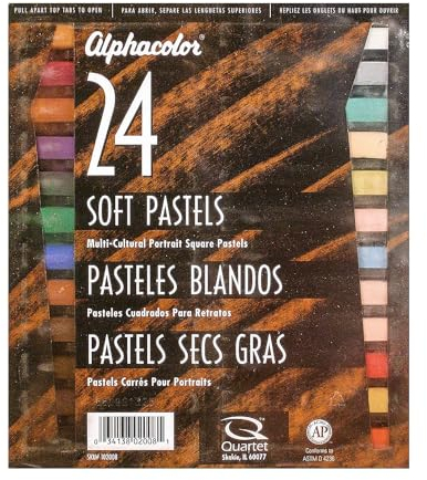Quartet Alphacolor Soft Pastels, Multi-Cultural Portrait Pastels for Skin Tones, 24 Pastels per Set (102008)
