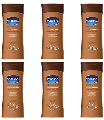 Vaseline Intensivpflege Body Lotion - Kakao Radiant - Hilfe für trockene Haut - 6er Pack (6 x 400 ml)