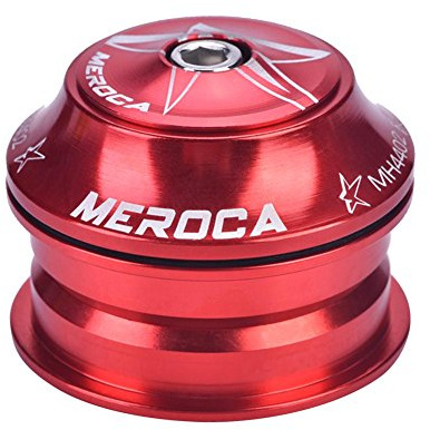 Mtb Headset Integrated,1 1/8 Headset,Mountain Bike Headset Aluminium Alloy Bike Threadless Headset for 44mm Head Tube(Straight Steerer)(Red)