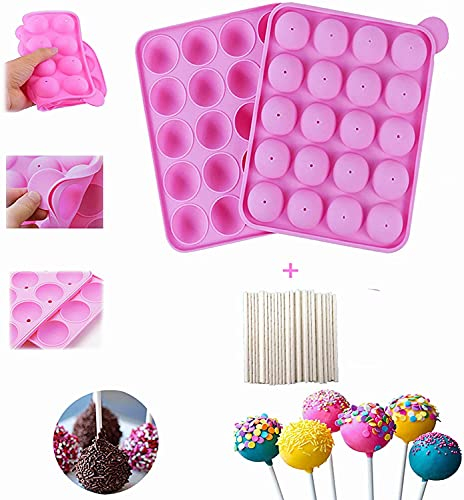 20 cavidades de silicona bandeja Pop pastel palo Mould- Lollipop Party Cupcake Molde para tartas, sin BPA