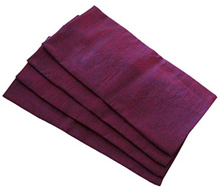 Peacegoods Eye Pillow Cover Pack of (4) - 4.5 x 9 - Soft Cotton Washable - fits Most Eye Pillows - Yoga Massage Meditation spa - USA Made - Bulk - - Mulberry Purple Magenta