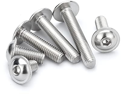 BOZONLI Linsenkopfschrauben mit Innensechskant und Flansch, Edelstahl Flachkopfschrauben mit Flansch, M6x10mm,20 pcs
