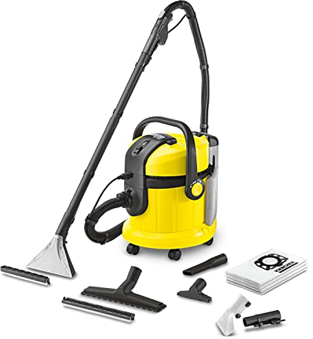 Kärcher SE 4001 Plus - Lavatappeti, Tessuti e Moquette, Aspiratore per la pulizia di tessuti e Divani, Tappezzeria e Imbottiti, Completo di bocchetta tessuti e pavimenti, Giallo/Nero