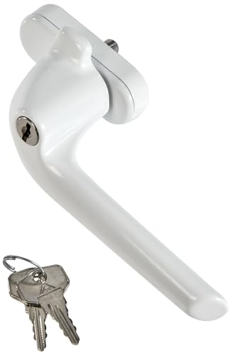 Roto Original Fenstergriff | Fenster Griff für Dachfenster der Baureihen 3, 4, 7, R3, R4 Holz und Kunststoff | Abschließbar mit Schlüssel | Farbe Weiß | 15 x 8,5 x 2,7 cm