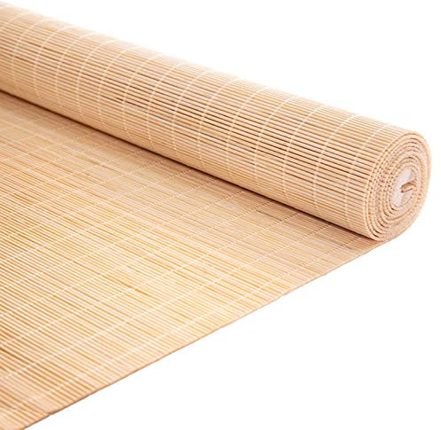 muRzAnsi Natürliche Bambus-Rollo Raffrollo,Pavillon Patio Bambusjalousien Rollläden mit Haken,Natur Holzrollos,Sonnenschutz und Sichtschutz Rollo Seitenzugrollo Für Fenster und Türen,Anpassbar