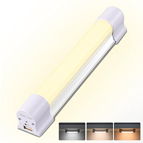 Unterbauleuchte Küche led ,Kleiderschrank Beleuchtung, für Kleiderschrank, Schrank,Treppe, Regale,Werkbank,Kofferraum, RV, Batterie USB Wiederaufladbar，Helligkeitsspeicher（4000Lumens 3 Lichtfarben)