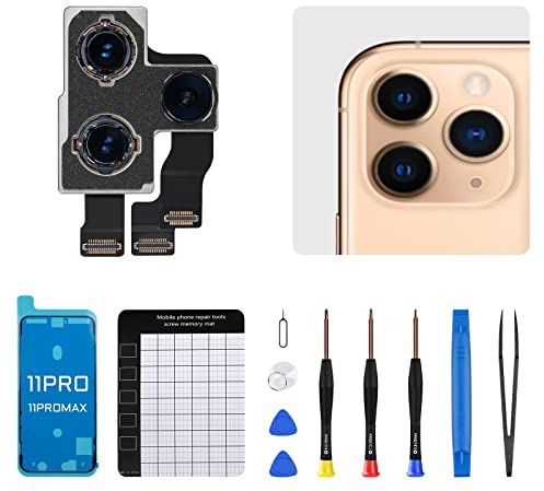 DGSCSMY for iPhone 11 Pro Max for iPhone 11 Pro Back Camera Replacement OEM | 12MP Main Rear Lens Parts with Ultra Wide Telephoto Lens OIS HDR Photos 4K Video Flex Cable Fix Tool A2160 A2217 A2215