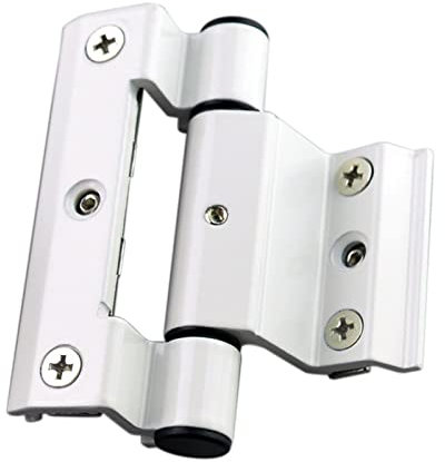 ORAMAI Charnière de fenêtre en PVC en alliage de PVC à battants en aluminium de 90 mm, charnières pliantes à battants noires cachées (Color : White)