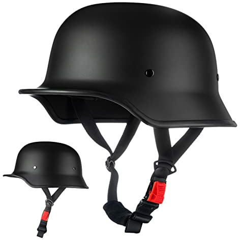 Demi-Casque De Moto Homologué Allemand Rétro Casque Ouvert avec Dégagement Rapide Adulte Jet Casque Moto Casquette De Baseball ECE Homologué Vintage Casque Bols 1,XXL:63-64CM