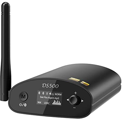 1Mii HiFi Bluetooth 5.1 Empfänger mit DAC, LDAC & aptX HD, Audio Adapter mit Großer Reichweite, OLED Display, Optischem & RCA Ausgang für Stereoanlage & Verstärker – DS500