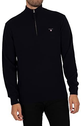 Gant Herren Superfine Lambswool Half Zip Pullover, Marine, L EU