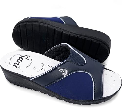 Tofflor för Hallux Valgus Dam Tofflor Med Anatomisk Innersula Bilmodeller Sandaler Sommar Arbetssandaler Hem Sabout Öppna Skor, Blå, 39 EU