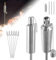 ACXIN Lot de 6 torches à la citronnelle 115 cm Torches à huile Torches d'extérieur en acier inoxydable Torches de jardin pour l'extérieur avec mèche en fibre de verre et capuchon d'extinction,