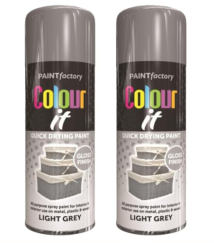 Inspired Essentials All Purpose Aerosol Spray Paint 400ml Quick Drying Spray, Fast Dry and Excellent Coverage for Metal, Wood, Plastic and More (1, Light Grey)