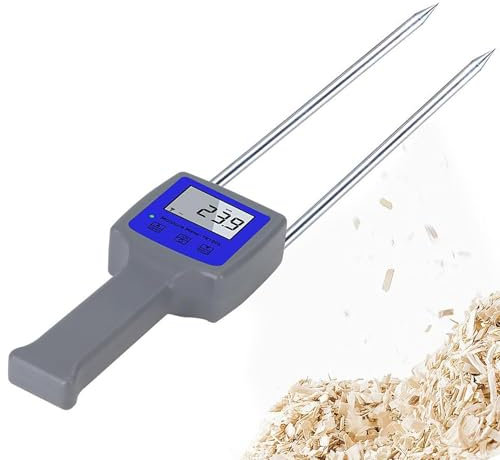 LHQYA Misuratore di umidità per Fieno Portatile, Tester Misuratore umidità con Display LCD, Spegnimento Automatico/Misurazione Rapida/Dati Stabili, Colza/Riso Integrale/Sorgo/orzo/Mais/Fieno/Avena
