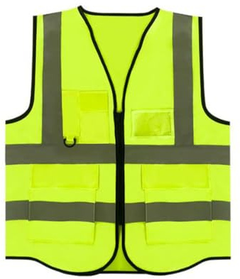 Voarge Hi Vis Vests for Men Women with Pockets Zipper Front, 360° Reflective All-Round Vests, Reflective High Visibility Vests