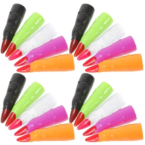 CALLARON 30stücke Teiliges Bunter Hexenfinger, Künstliche Fingernägel, Halloween Cosplay Requisiten, Verschiedenen Farben Dekoration Für Schaurige Für Gruselpartys