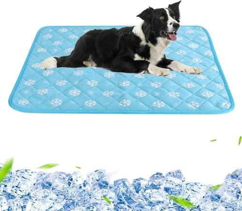 Lollanda Kühlmatte für Hunde Selbstkühlende Hundematte Sommer Kühlkissen Wasserdicht rutschfeste Haustier Matte Zuhause Unterwegs Auto (L)