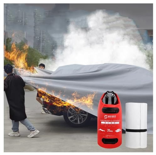 Grande Couverture Anti-feu d'urgence – Housse d'extincteur Ignifuge en Fibre de Verre pour véhicules et camions électriques, 8 x 10 m, isole et éteint Les Petits incendies en Toute sécurité.