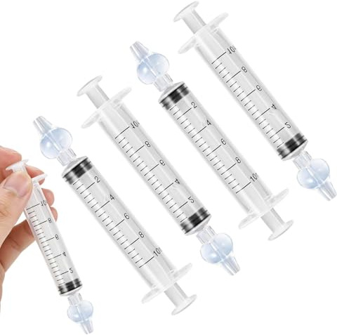 MFCGHXR 4 Stück Nasendusche – 10 ml Professionelle Nasenspülung, Wiederverwendbar, Tragbar, Mit Druckkontrolle für Sanfte Nasenreinigung, Transparent