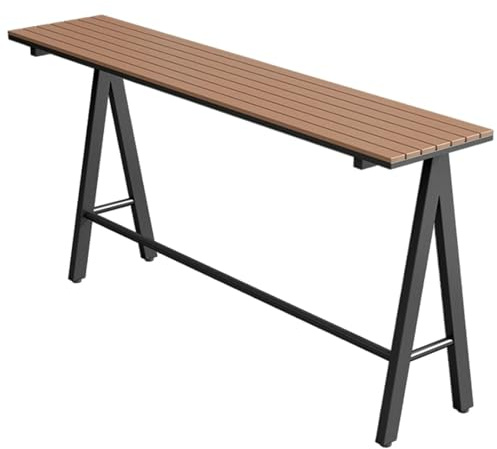 Högt Barbord, Matbord I Barhöjd, Gallerdesign, Flera Färger Tillgängliga, Vattentätt och Hållbart, Lämpligt för Bar, Uteplatser(Black,100x105x40CM/39x41x16IN)