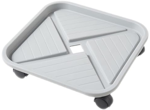 Carrés en Soucoupe Pot Fleur, Bac de Vidange d'eau Amovible avec Canaux de Drainage et roulettes(30x8.8cm/12x3.5in)