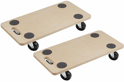 Metafranc Transportroller 590 x 290 mm – 2 Stück – 200 kg Tragkraft | MDF-Platte mit PP-Rädern – Möbelroller für Umzug und Haushalt – für Möbel – mehrteiliges Set – übersichtliche Anwendung