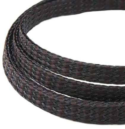 Kabelschlauch 1/5/20/50M Erweiterte Geflechthülle PP-Baumwollgarn 4 8 12mm Weichdrahtwicklung Isolierter Kabelschutz Leitungsbaum Kabelmantel(Brown Black,8mm,5 Meters)