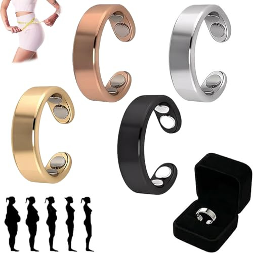 TKGEOUE Magnetring Vital, Vitalring Magnet Wechseljahre, Akkupressurring Damen mit Magneten, Magnetfeldtherapie Ring für Schlafqualität und Hormonelle Balance, Wechseljahre Ring (Farbmix-4)