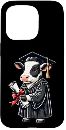Hülle für iPhone 15 Pro Cute Cow Graduation