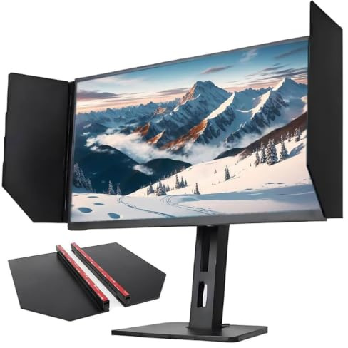 Anti-glare datorskärm solskydd, skrivbordsdatorskärm huva | LED videomonitor huva, 180° justeringsvinkel, integritetsskydd, bländningsreducering, for kontor, spela spel(34in)