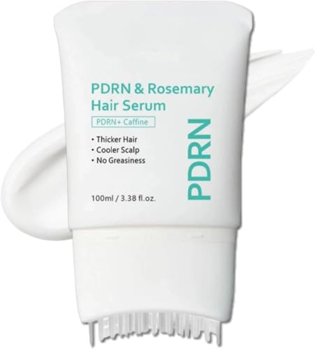 Sérum capillaire au PDRN et au romarin – Sérum pour cuir chevelu léger et non gras avec brosse applicatrice intégrée – Soin nourrissant et densifiant