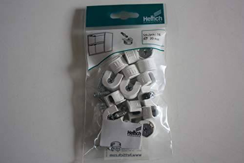 HKB ® 16 Stück EXCENTER Verbindungsbeschläge VB 35/16, ø 20 mm, Kunststoff weiß, Hersteller Hettich, Artikel-Nr. 62544